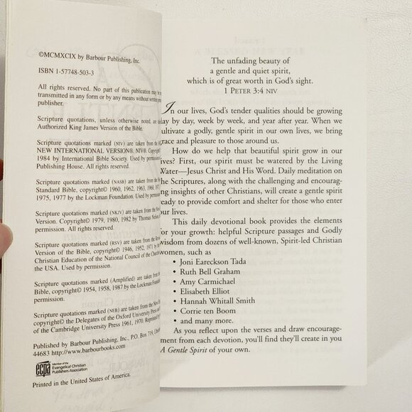 Gentle Spirit: Devotional Selections for Today's Christian Woman by Clayton - Picture 2 of 6